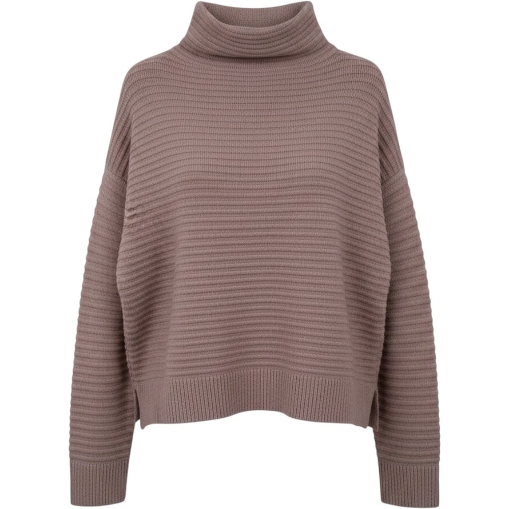 Madewell Funnel Neck Sweater Women Medium Pink Ribbed Wool‎ Blend K5425 Relaxed